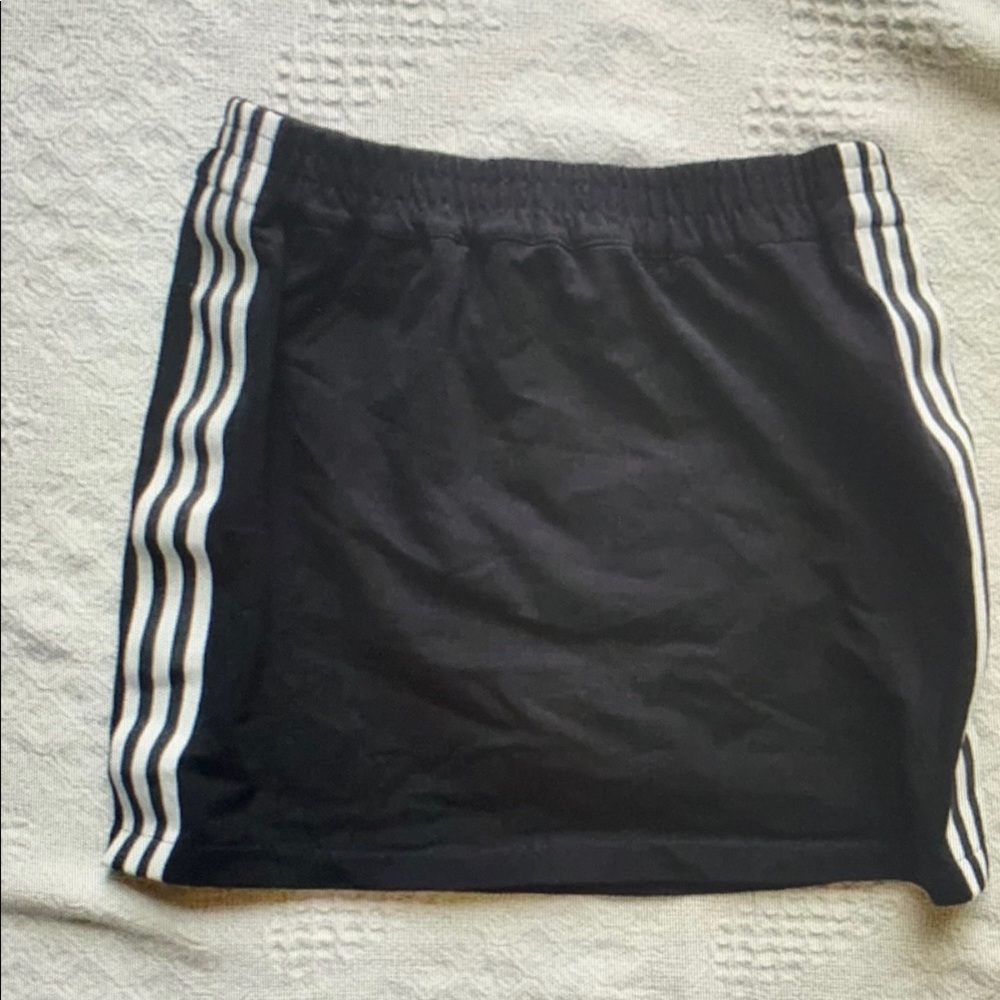 Black Skirt with White Stripes